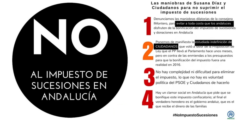 Las maniobras de @_susanadiaz y @CiudadanosCs para NO suprimir el impuesto de sucesiones